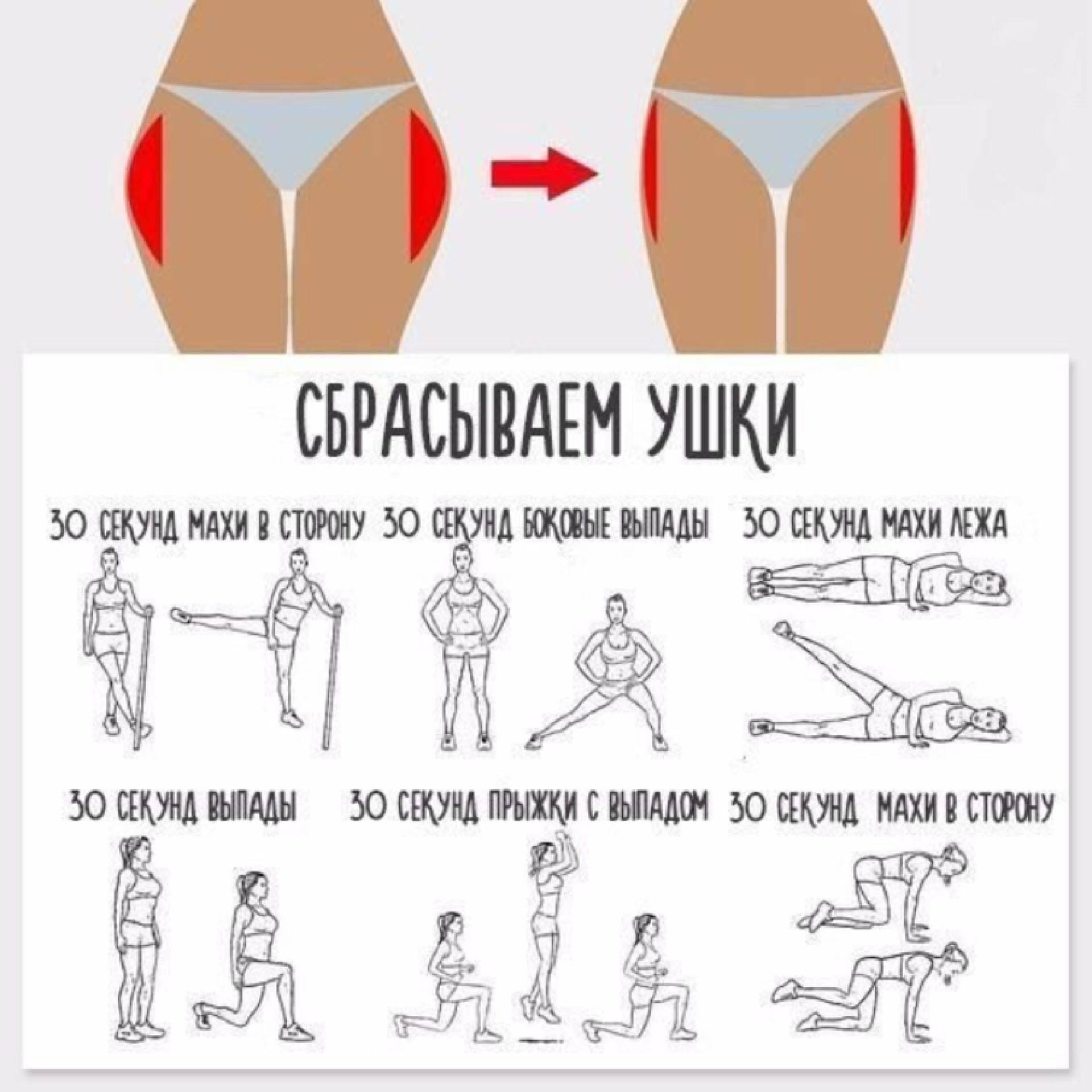 Как убрать «галифе» на бёдрах? комплекс классных упражнений