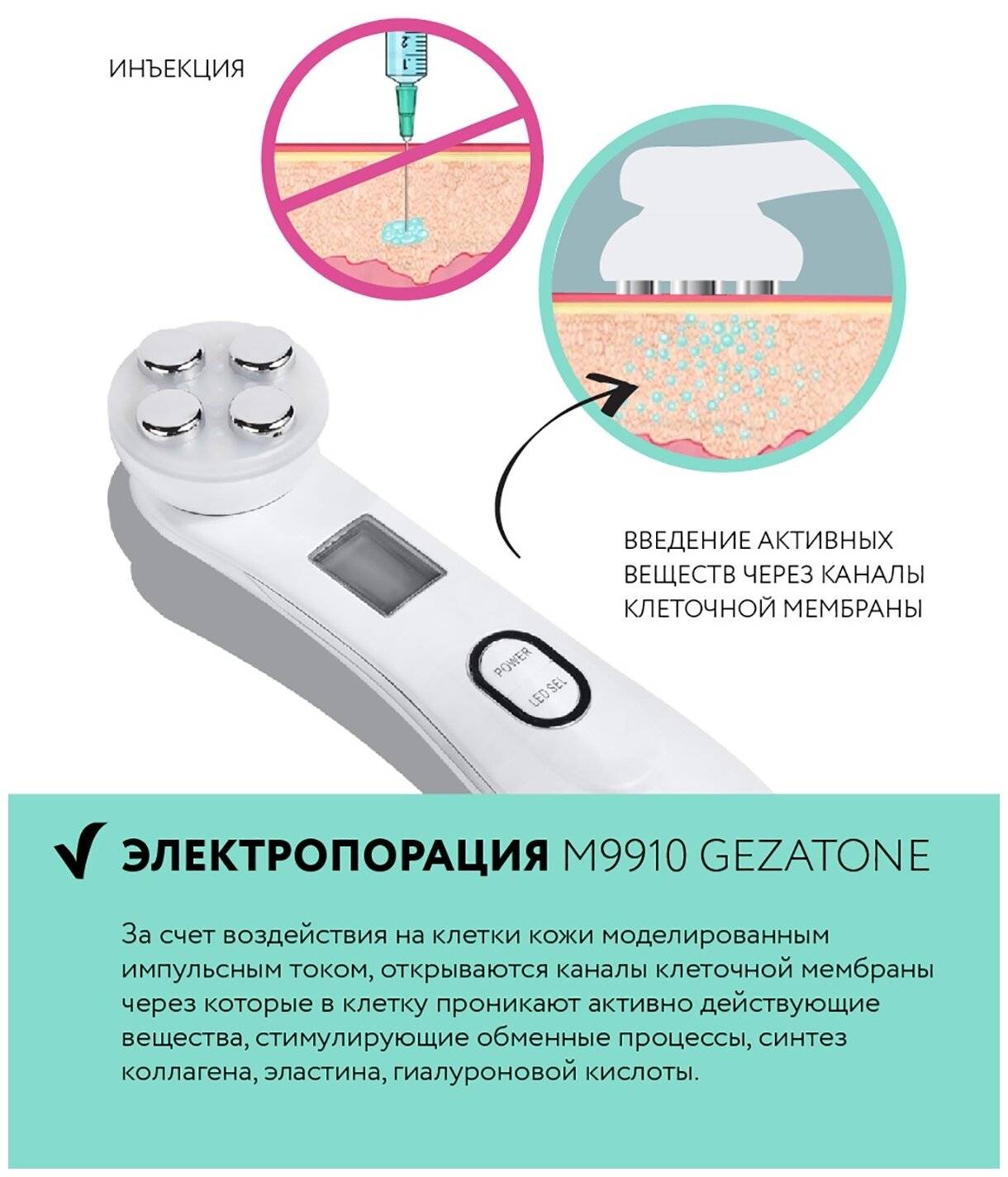 Отзывы на массажёр для мезотерапии лица без иглы gezatone m9910