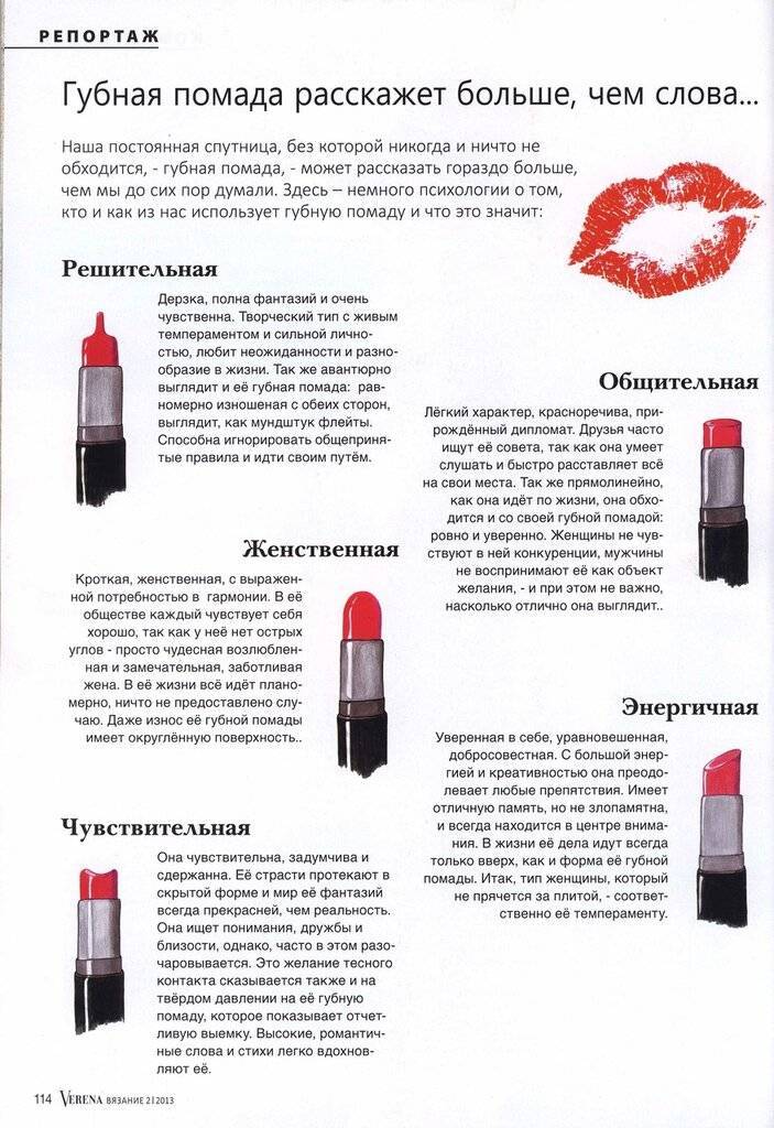 Знаете ли вы, что говорит о своей хозяйке губная помада?
