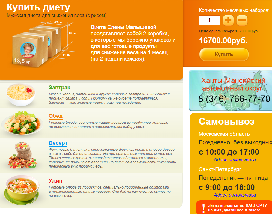 Диета елены малышевой