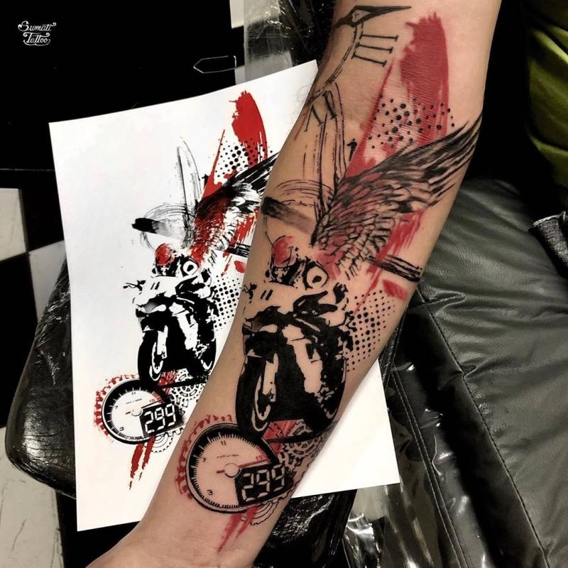 Тату трэш полька- особенности и эскизы trash polka tattoo