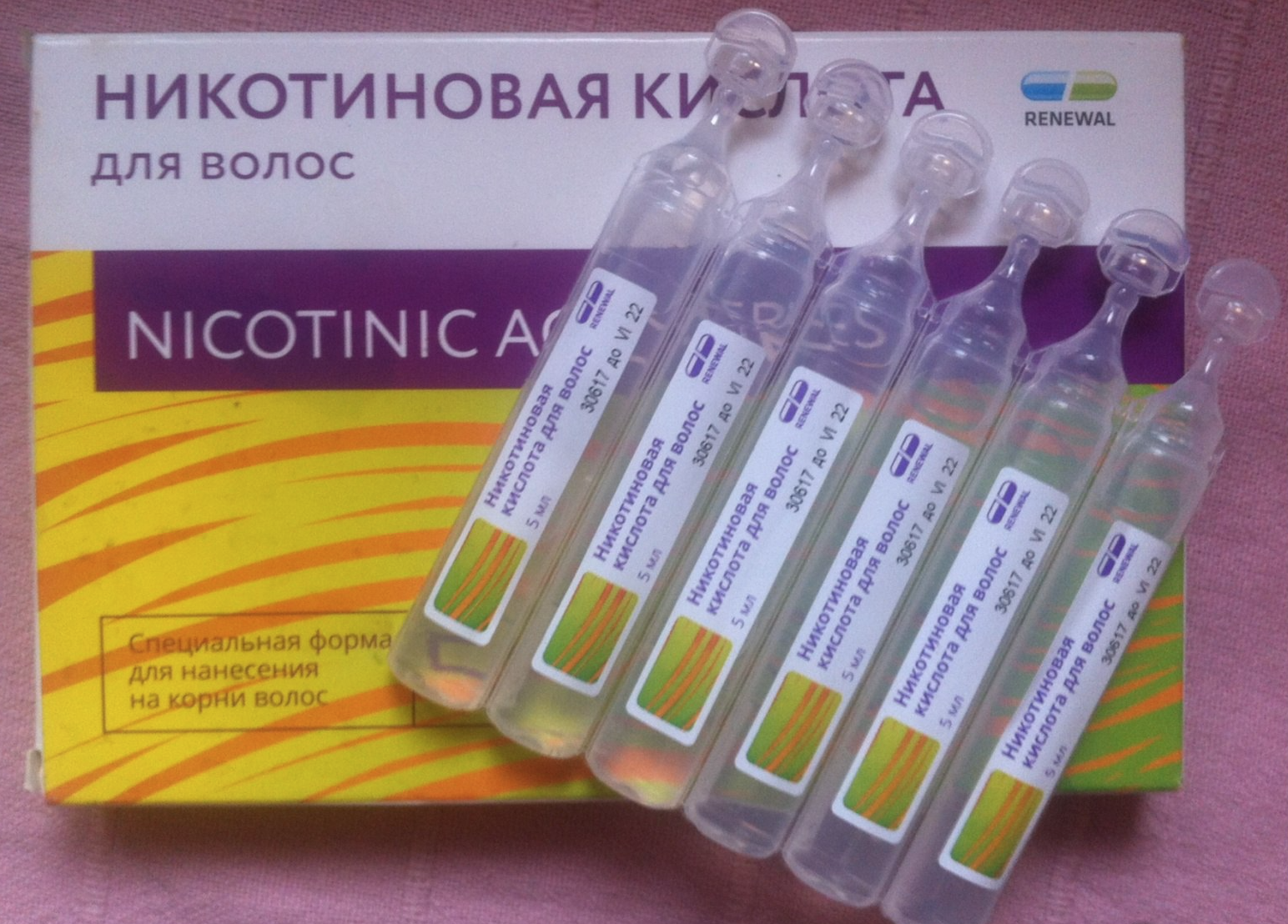 Никотиновая кислота в ампулах для роста волос, как использовать