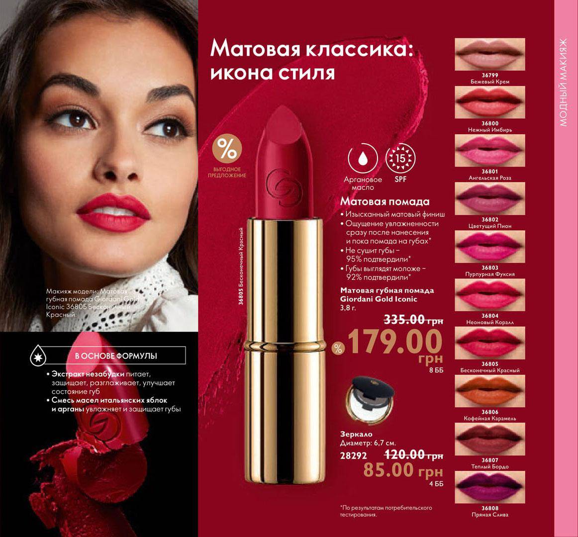 Матовая губная помада «икона стиля» giordani gold