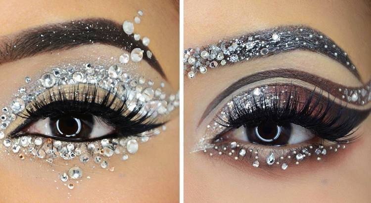 Макияж со стразами, создаем «драгоценный» makeup