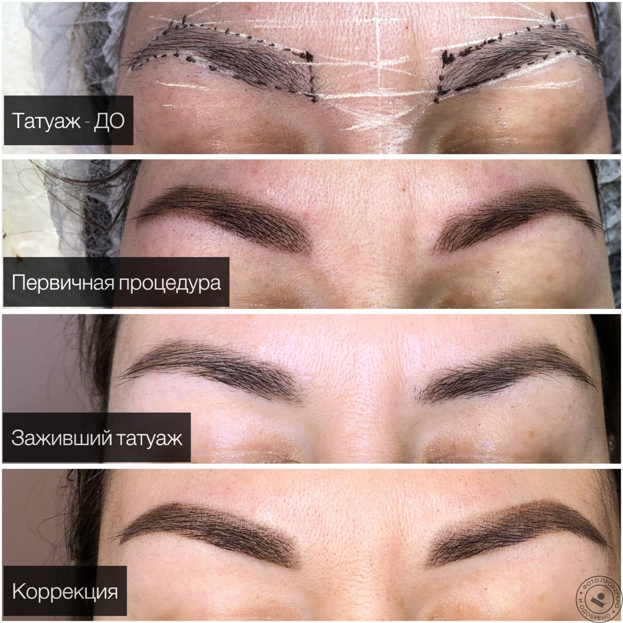 Заживление пудровых бровей: этапы по дням
