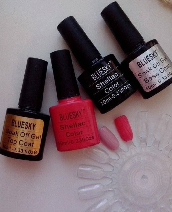 Гель лак bluesky shellac: обзор характеристик.