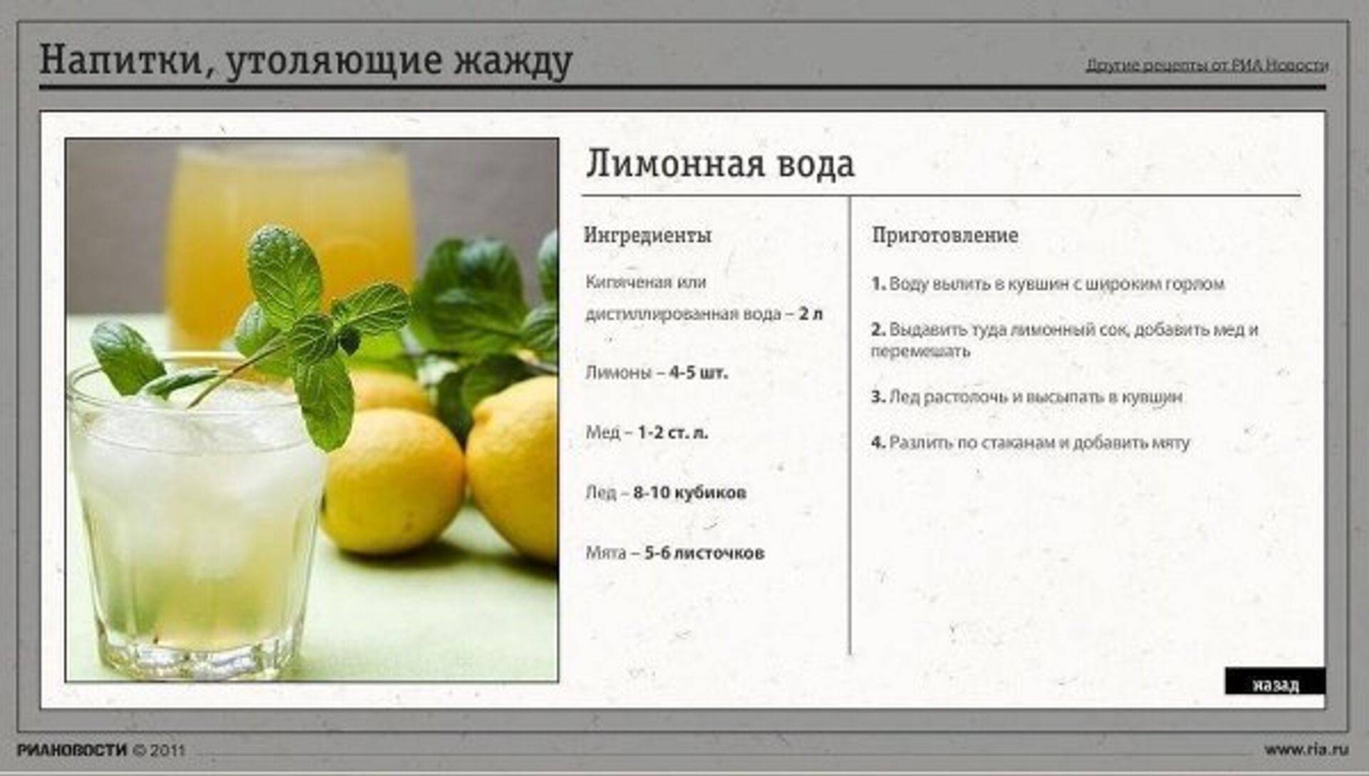 Вода с лимоном для похудения: 7 рецептов приготовления лимонной воды для снижения веса