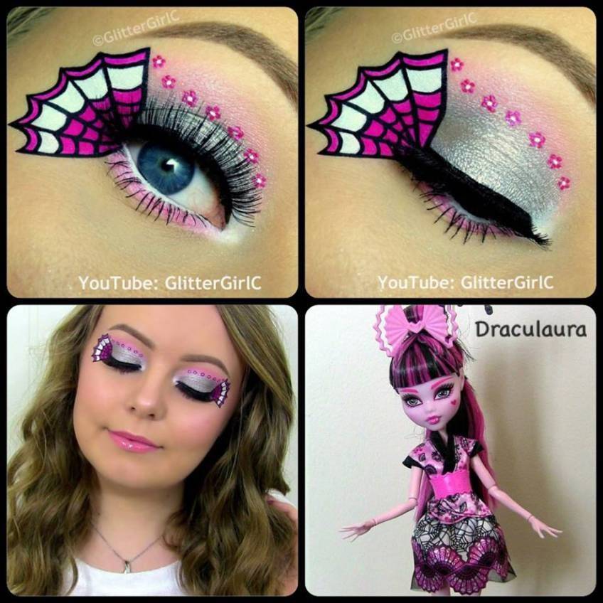 Яркий макияж куклы монстер хай (monster high) на хэллоуин: урок с пошаговыми фото